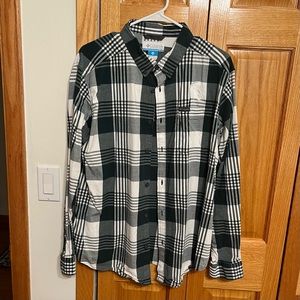 MSU Spartans men’s shirt. Size Lg Columbia. Dark green and white plaid w…